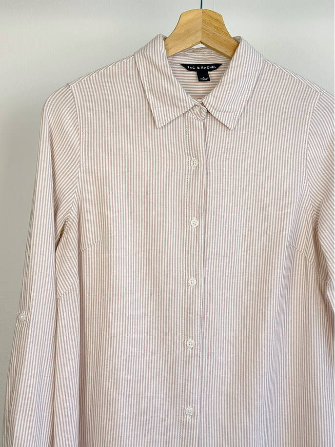 Camisa rayada beige 2