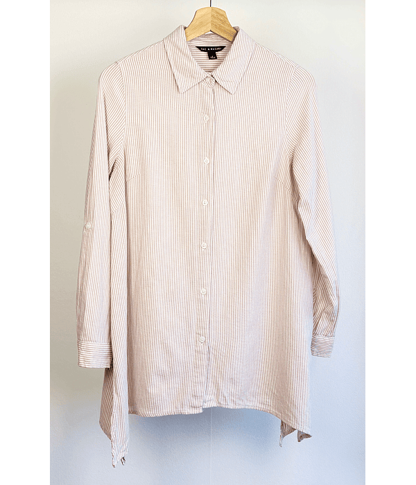 Camisa rayada beige