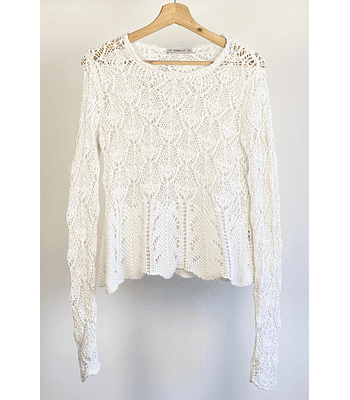 Chaleco calado blanco