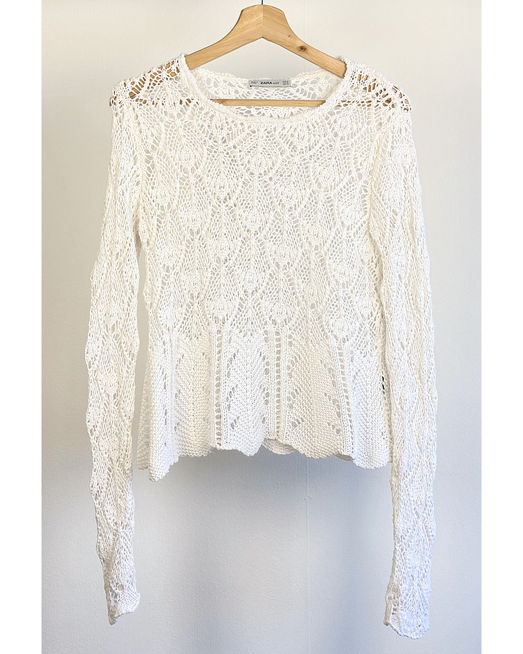 Chaleco calado blanco