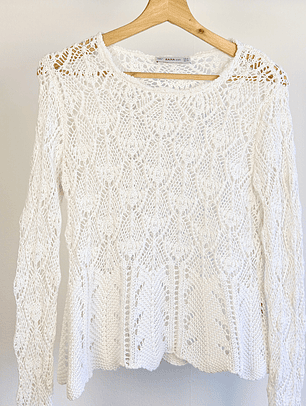 Chaleco calado blanco