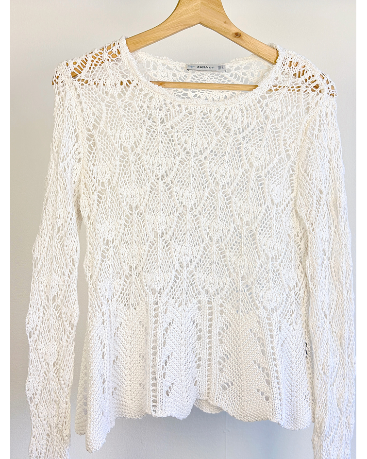 Chaleco calado blanco