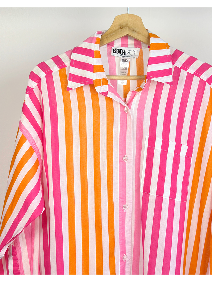 Camisa rayada oversize 4