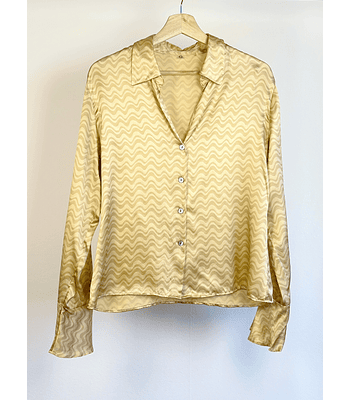 Camisa de seda satinada