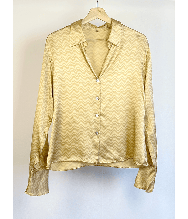 Camisa de seda satinada
