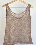 Top encaje beige