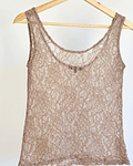 Top encaje beige