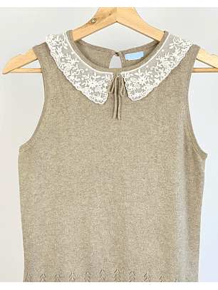 Top de punto beige
