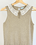 Top de punto beige