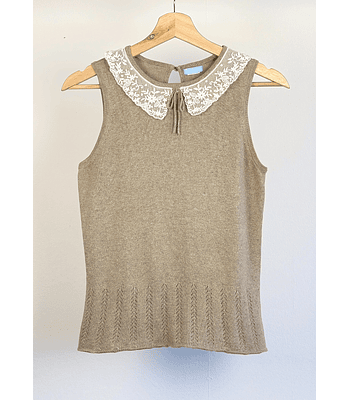Top de punto beige