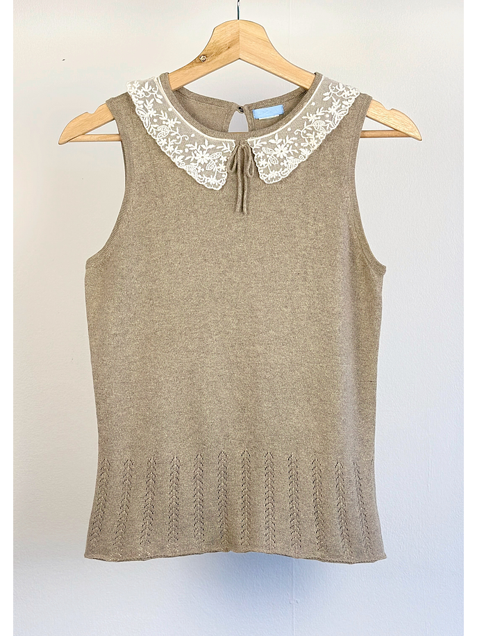 Top de punto beige 1