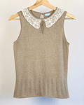 Top de punto beige