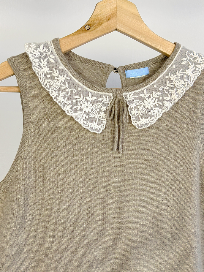Top de punto beige 3
