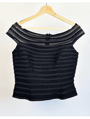 Top negro rayado
