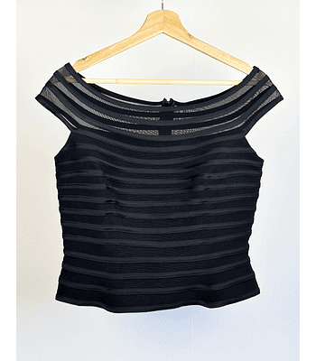 Top negro rayado