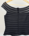 Top negro rayado