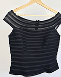 Top negro rayado