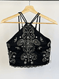 Top negro bordado vintage - Miniatura 1