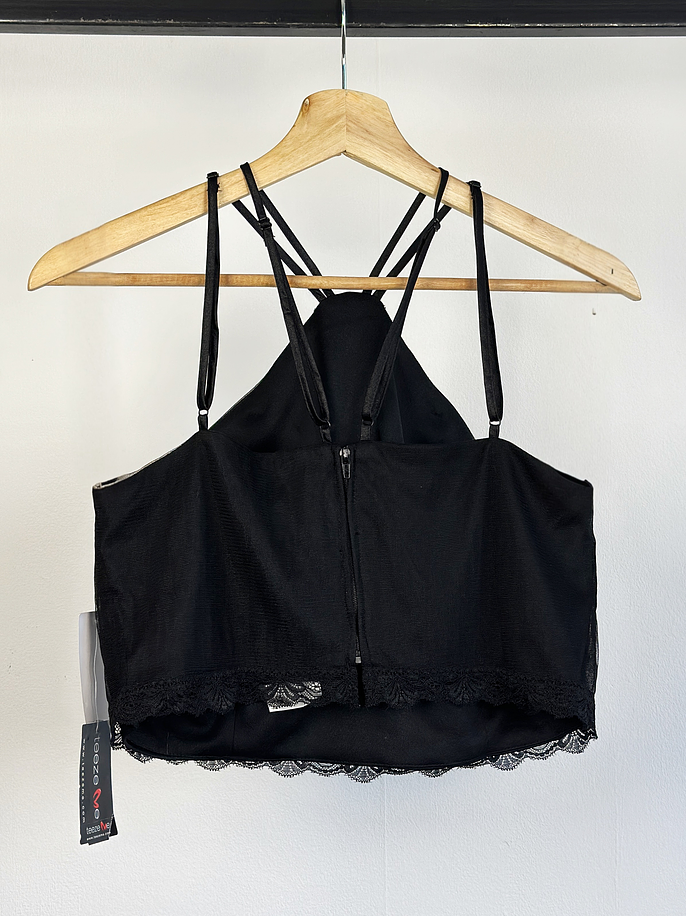 Top negro bordado vintage 3