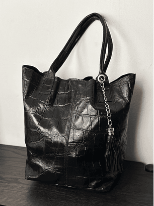 Cartera tote de cuero