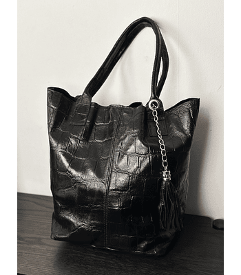 Cartera tote de cuero