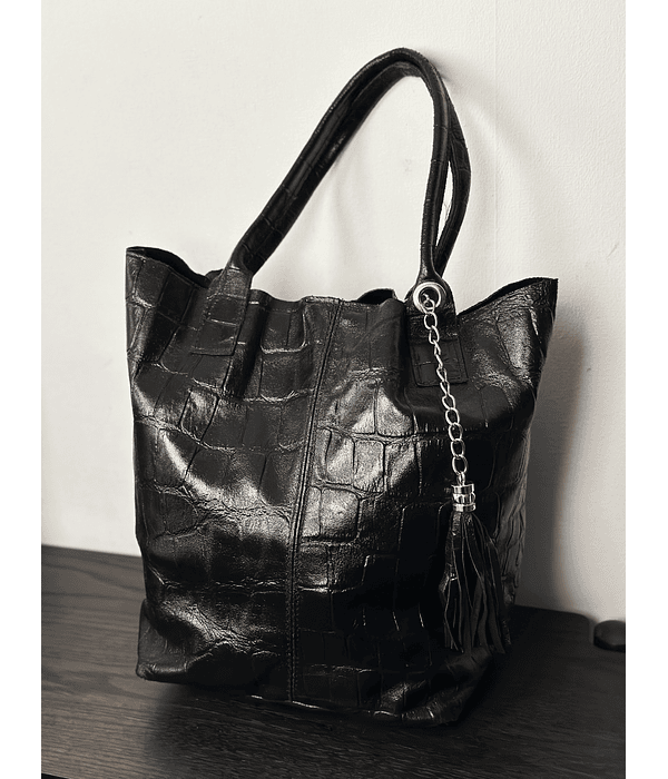 Cartera tote de cuero