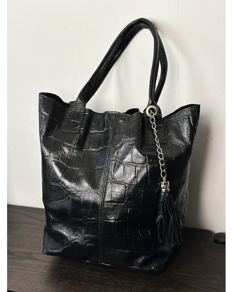 Cartera tote de cuero