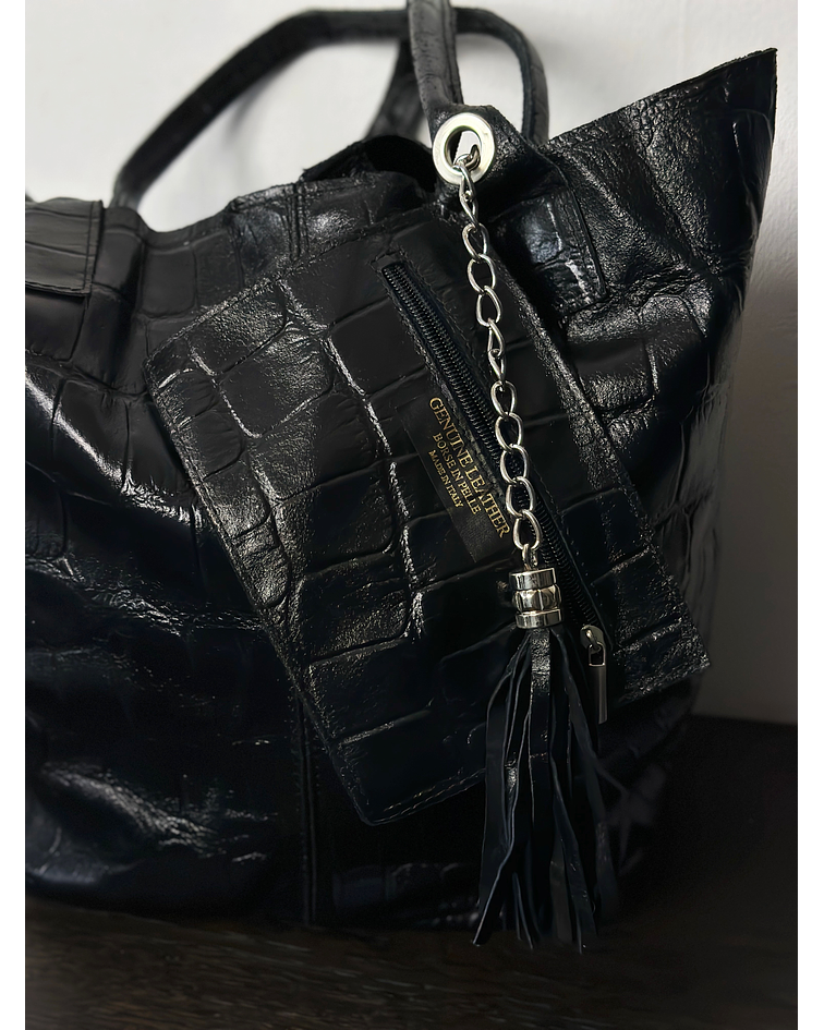 Cartera tote de cuero