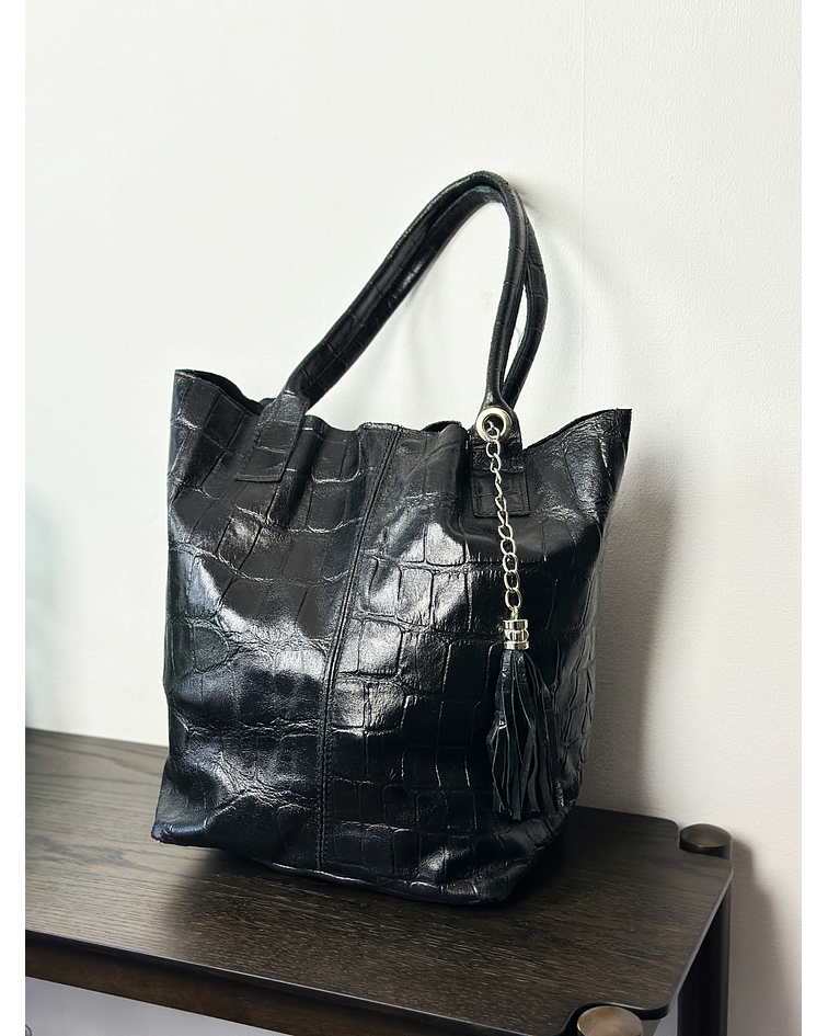 Cartera tote de cuero