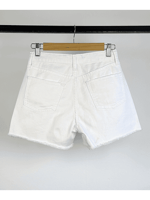 Short de mezclilla blanco
