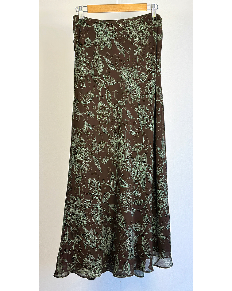 Falda de seda estampada