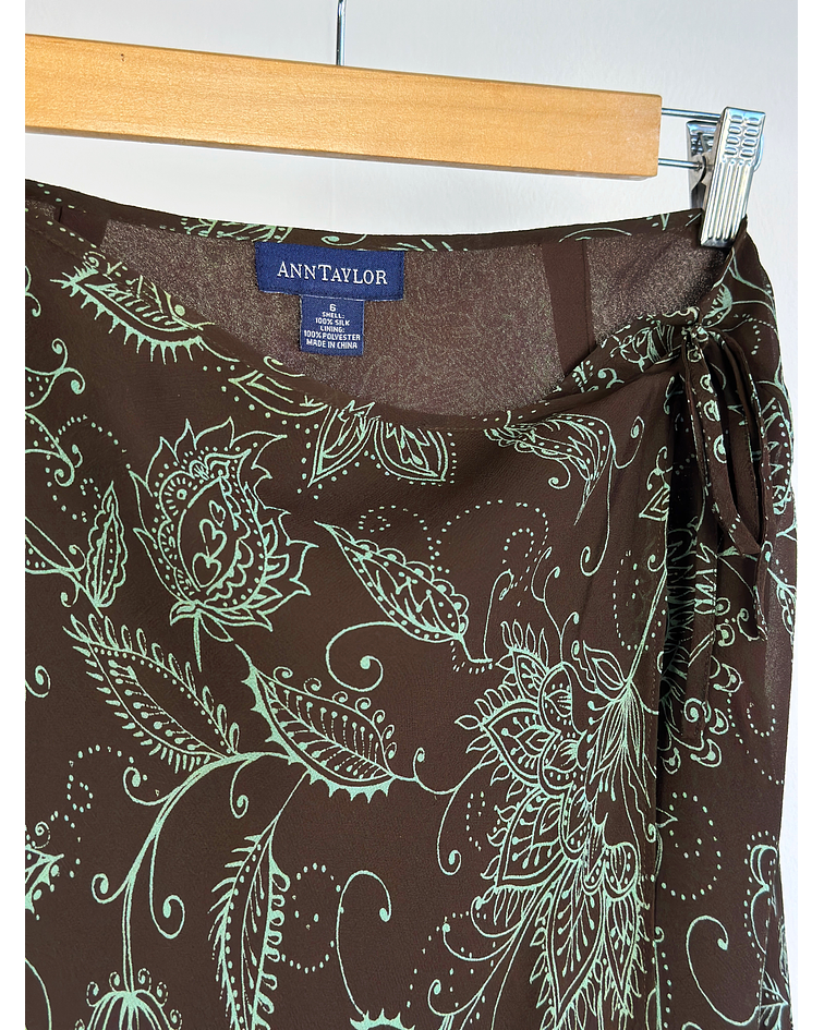 Falda de seda estampada