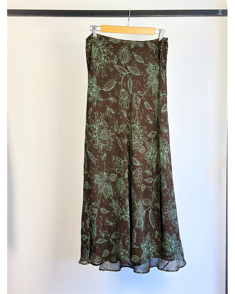 Falda de seda estampada