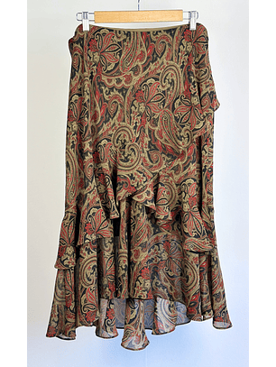 Falda vuelos estampada