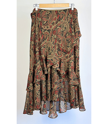 Falda vuelos estampada