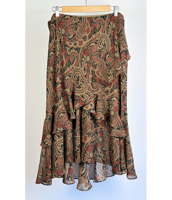 Falda vuelos estampada