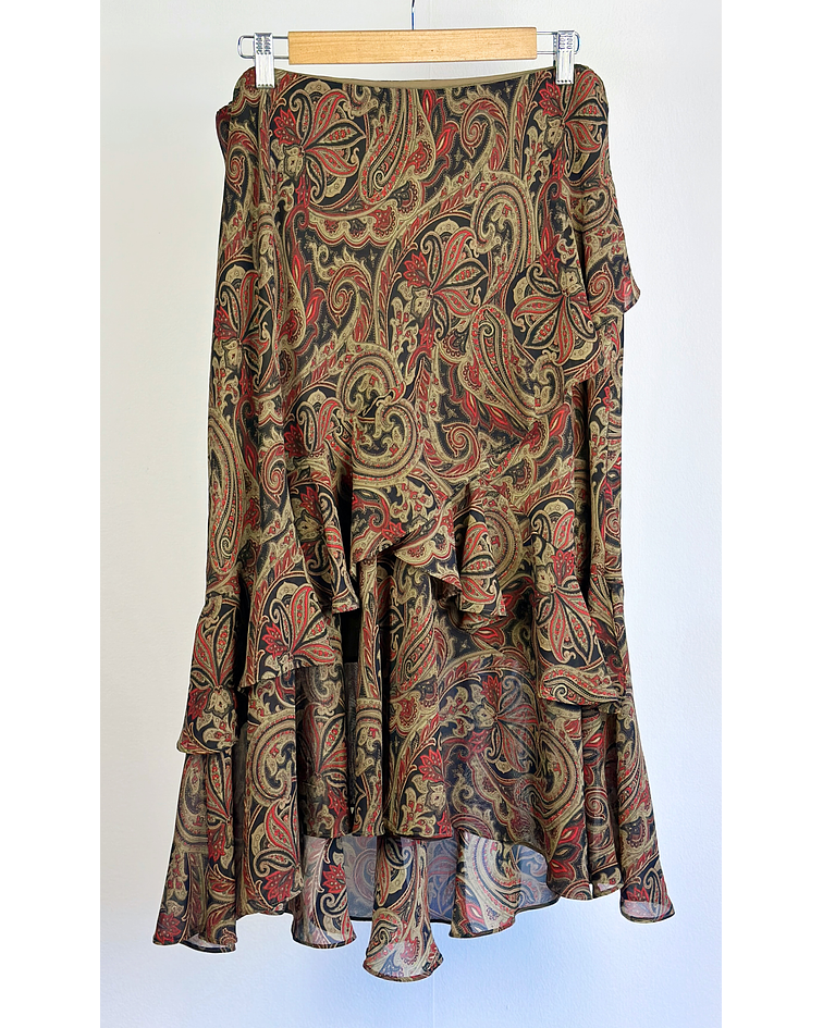 Falda vuelos estampada