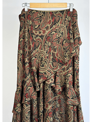 Falda vuelos estampada