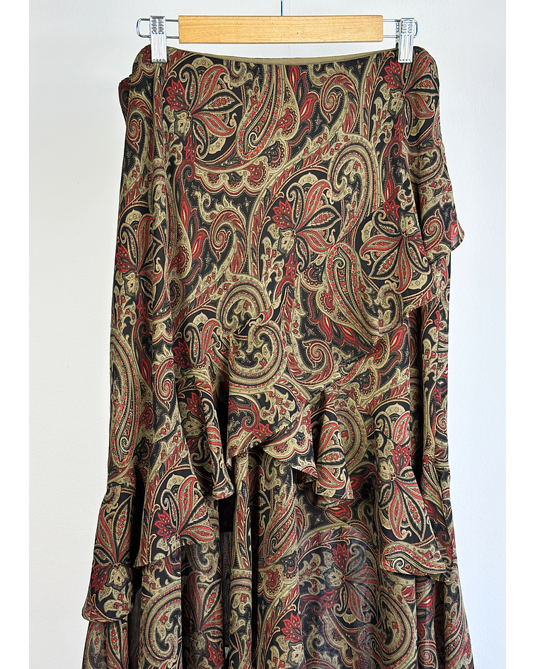 Falda vuelos estampada