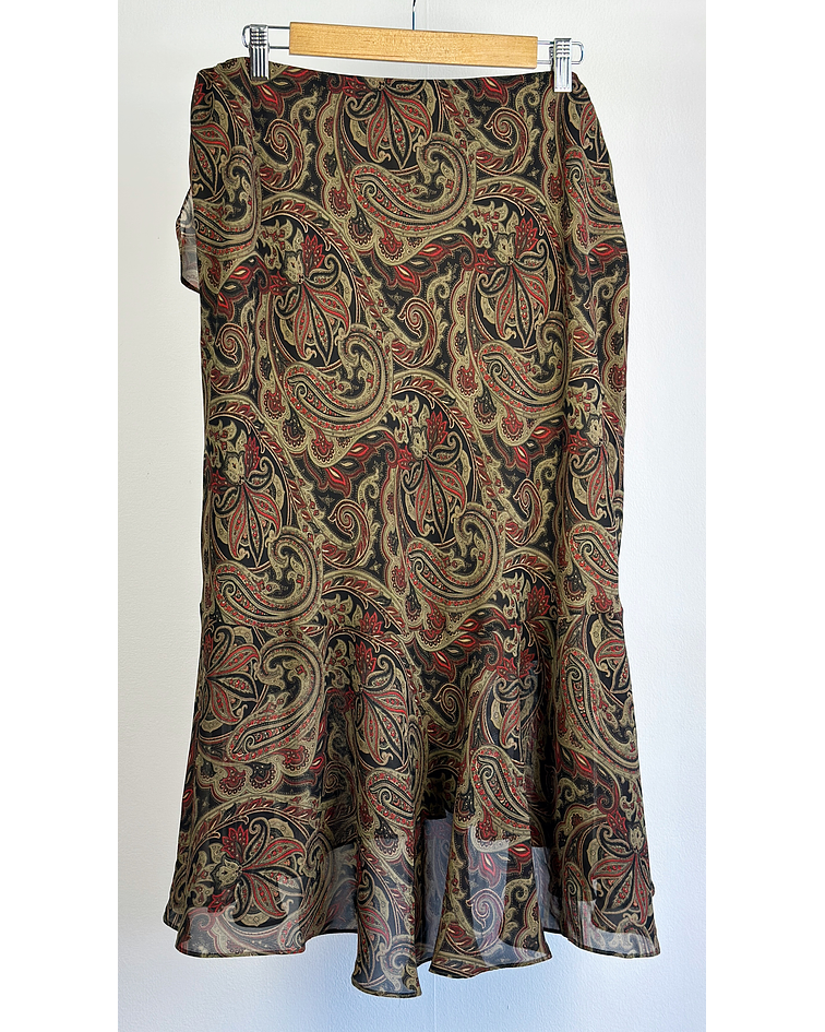 Falda vuelos estampada