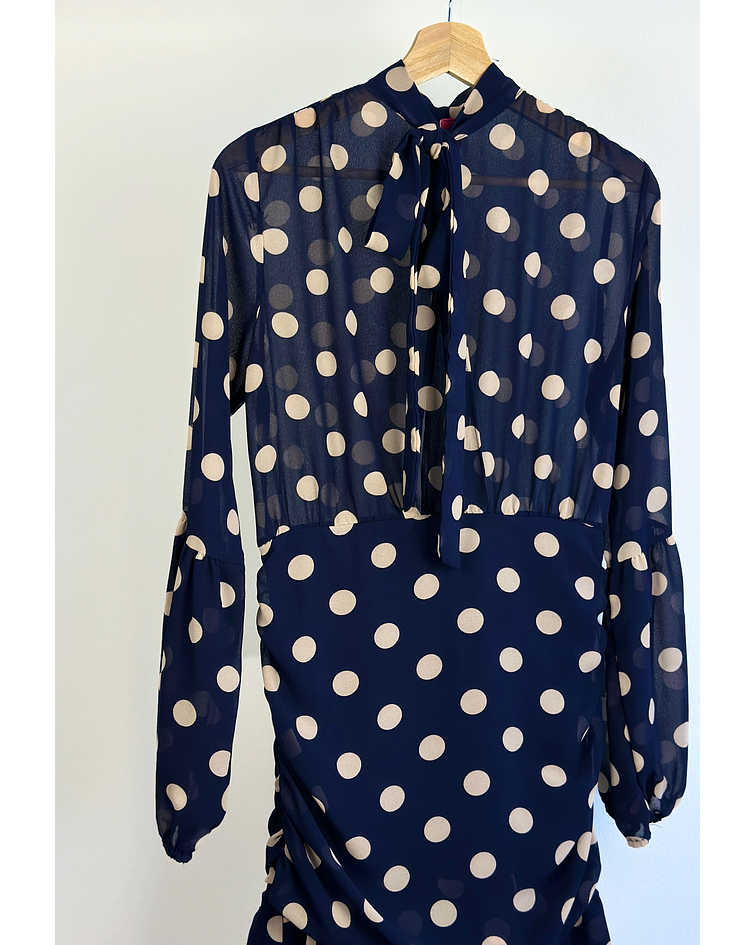 Vestido azul lunares 