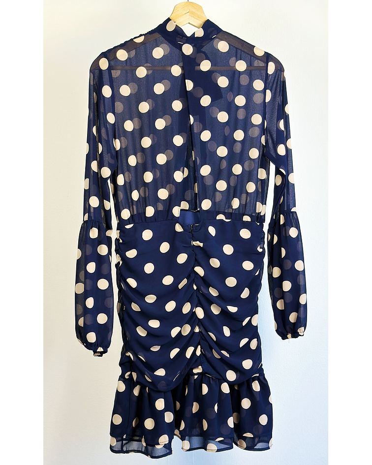 Vestido azul lunares 