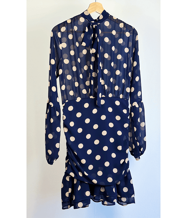 Vestido azul lunares 