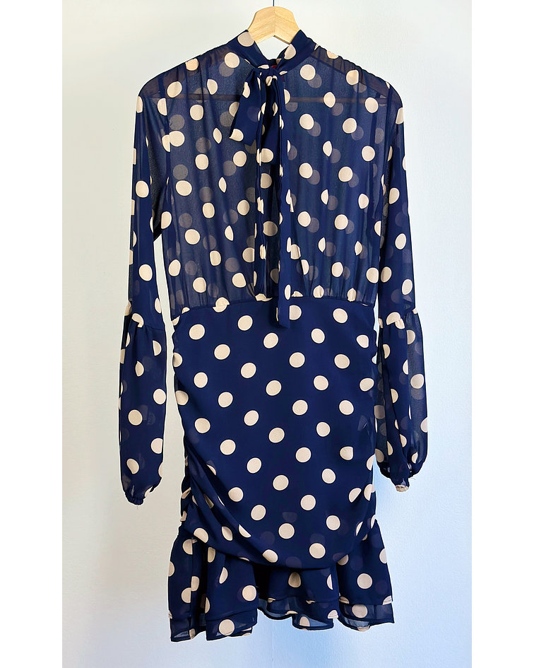 Vestido azul lunares 