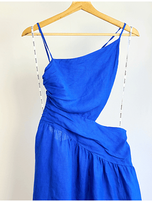 Vestido azul de lino