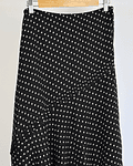 Falda seda negra lunares 