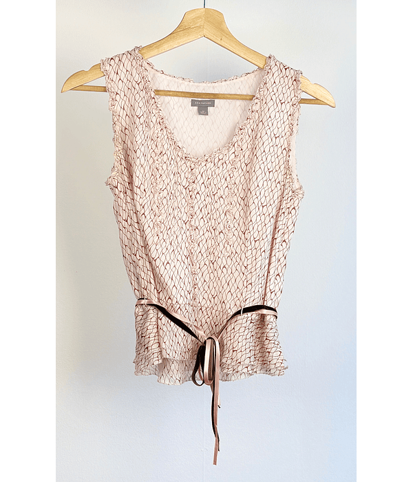 Top seda estampado
