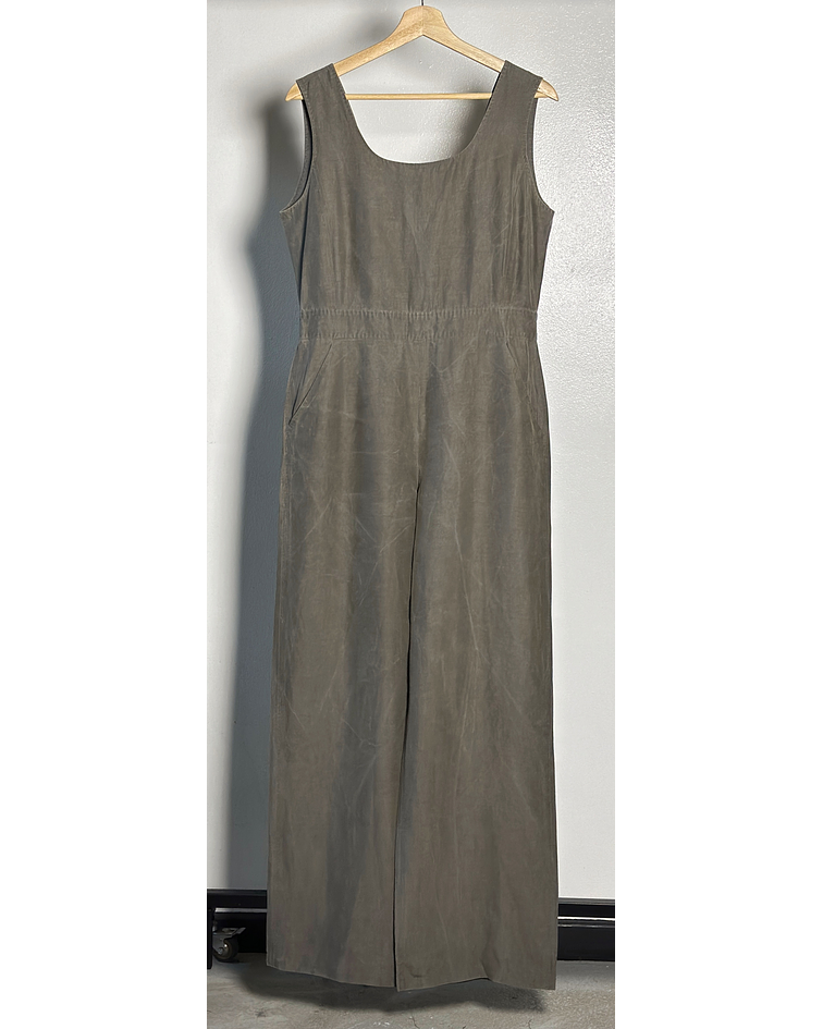 Enterito plomo vintage lino y seda