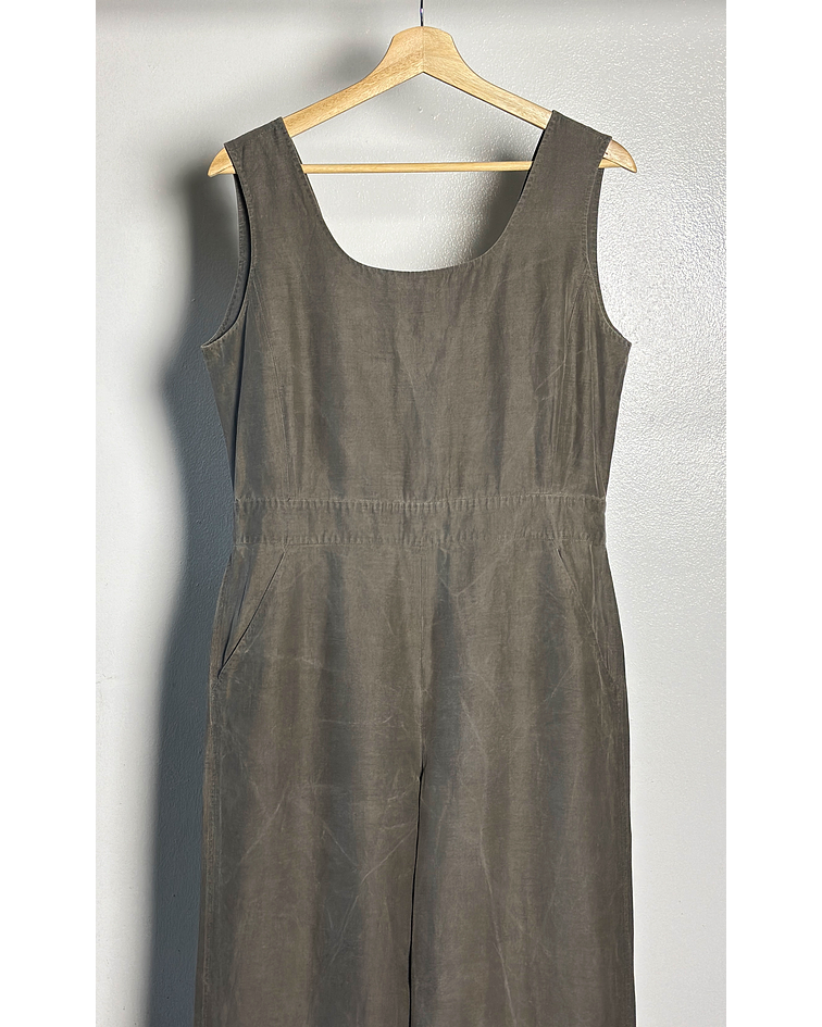 Enterito plomo vintage lino y seda