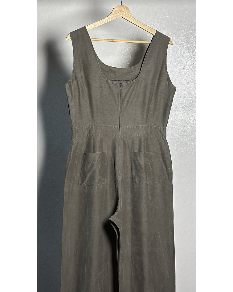 Enterito plomo vintage lino y seda